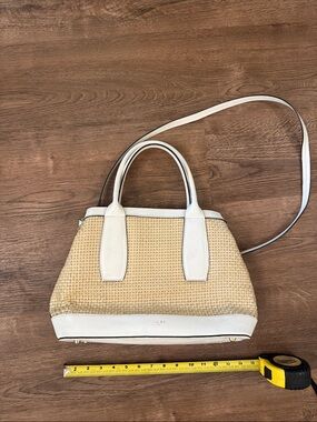 UNICA! Firenze Woven Straw Shoulder Bag with White Trim - Women Bags Strap